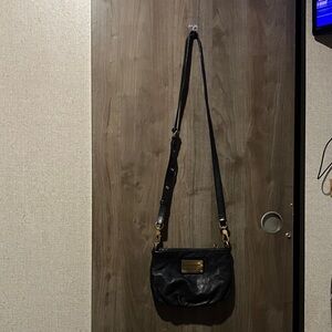 Marc Jacobs Black Crossbody Bag with Gold Details